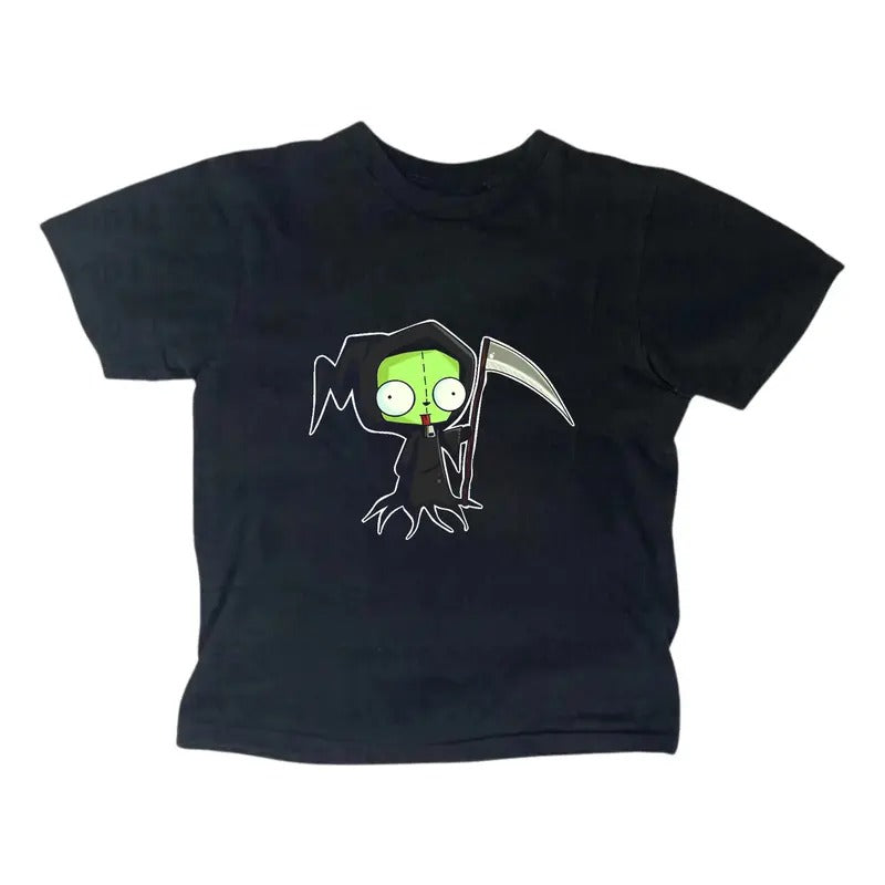 GIR Death Baby Tee - Y2K Women Streetwear Gothic Emo Girl Top - Vintage Zim Baby Tee - Scene Clothing 2000s - Gift For Girlfriend - Gamis, Womenswear