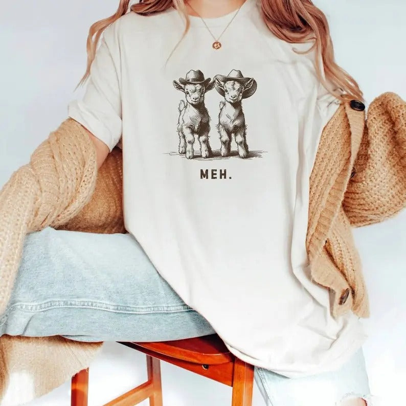 Goat Shirt, Goat Lover Shirt, Western T-Shirt for Women, Cowboy T-Shirt, Farmer Gift, Homestead Shirt, Farm Animal