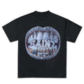 Grillz Dinamond T Shirt Y2K Short Sleeve Tops Harajuku Hip Hop Retro Teeth Graphic Print