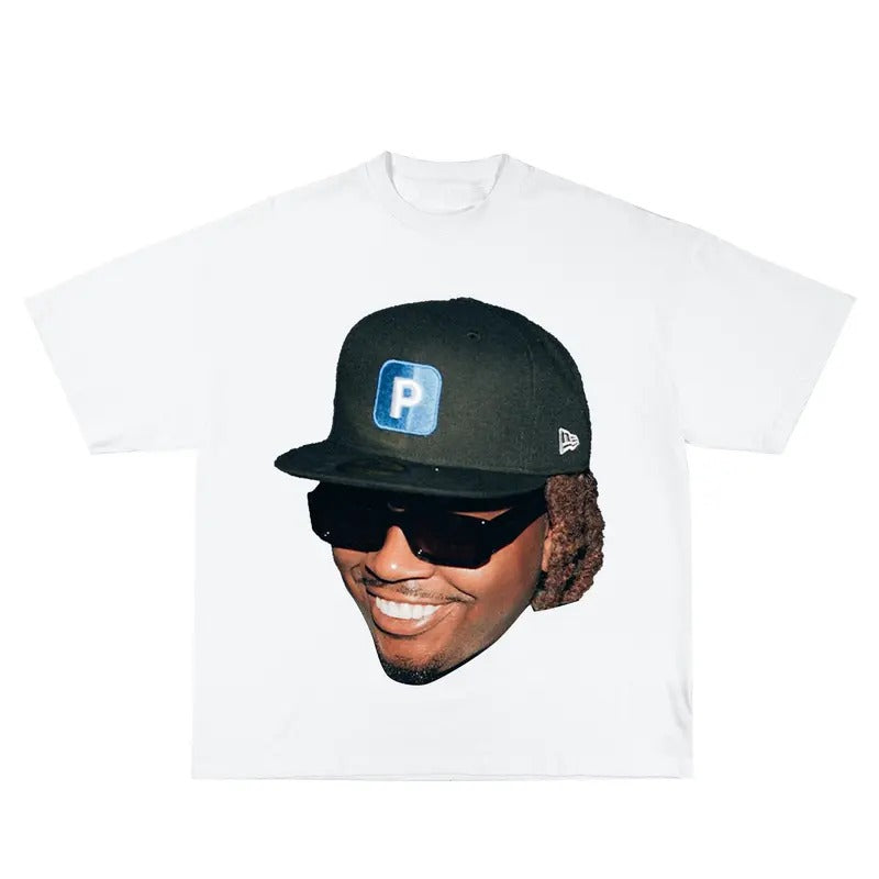 Gunna Inspired Vintage Graphic T-shirt Heavy Cotton Tee Basketball 90 s Styled Shirt Hiphop Vibes Y2K Aesthetic Throwback Classic Big Face Celebrity Tee