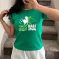 Half Irish Half Drunk Saint Patrick's Day Baby Tee, Y2K 2000's Style, Streetwear Style