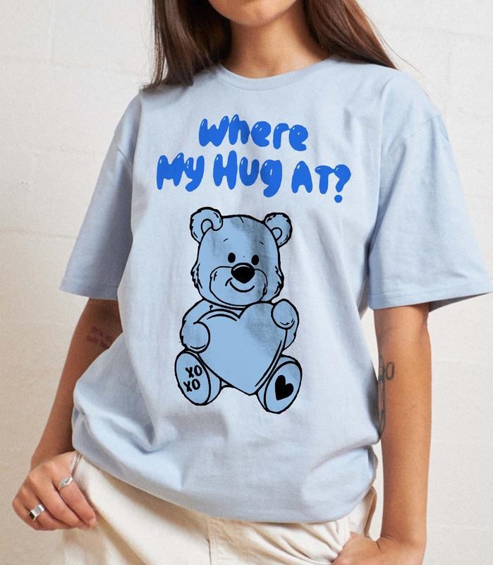 Happy Gilmore T-Shirt, Where My Hug at Cute Teddy Bear TShirt For Men and Women Merch Gifts Classic Cotton Happy Gilmore2