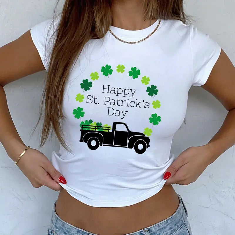 Happy St Patricks Day Baby Tee, Shamrock Baby Tee, Saint Patricks Day Baby Tee, Patricks Vintage Truck Baby Tee, Saint Patricks Day Family Matching Baby Tee