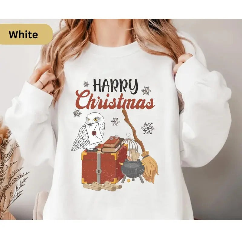 Harry Christmas Sweatshirt, Magical HP Fan Tee, Perfect Holiday Gift, Cozy Winter shirt