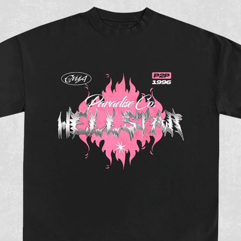 Hellstar Y2K Streetwear - t-shirt Black T Shirt Cotton Menswear Top Decoration