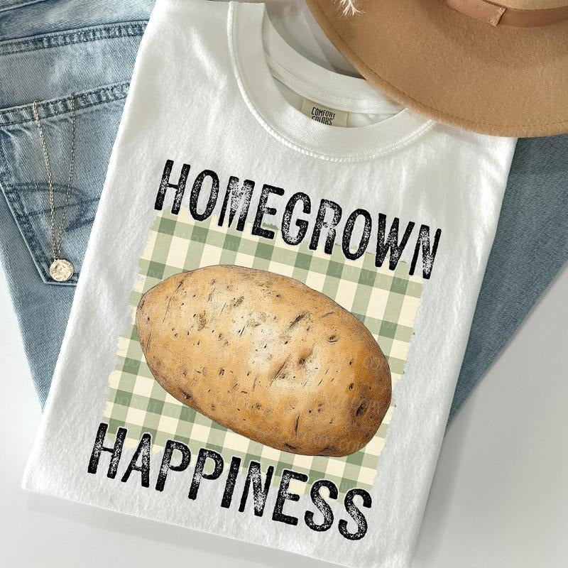 Homegrown Happiness Potato DTF Transfers - THIS IS NOT A SHIRT