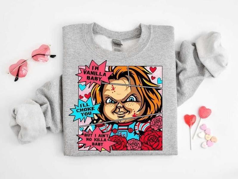 Horror Characters Valentine Bundle T-shirt, Scary Movie Valentine Hoodies, Valentine Friends k*ller Sweatshirt, Heart Valentine Horror Tee