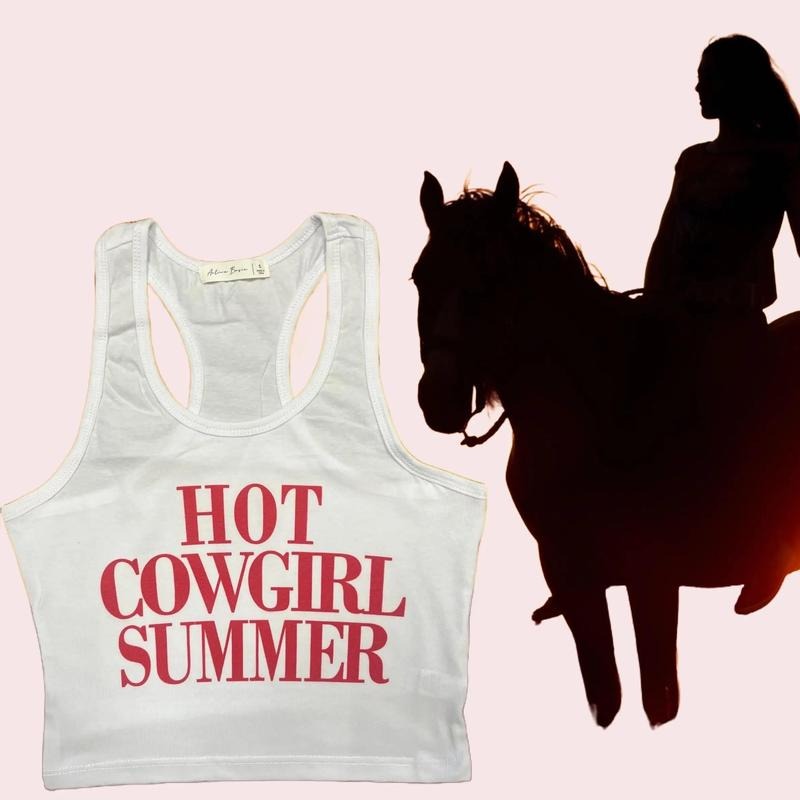 Hot Cowgirl Summer - Crop Tank Top, Y2K Shirt, Political Activism Baby Tee, LGBTQ Rights Baby Tee, Free Speech, Feminist Shirt, Gift For Her