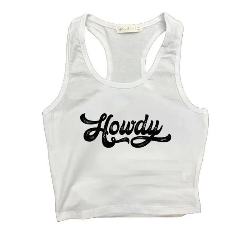 Howdy - Crop Tank, Baby Tee, Crop Tank Top Y2K Shirt, Political Activism, LGBTQ Rights, Free Speech, Feminist Shirt, Gift For Her