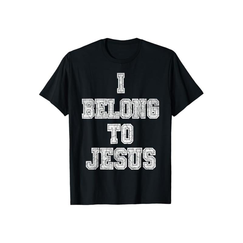 I Belong to Jesus T-Shirt Casual Style Crew Neck Short Sleeve T-Shirt Tops Trendy for Unisex, Perfect Gift