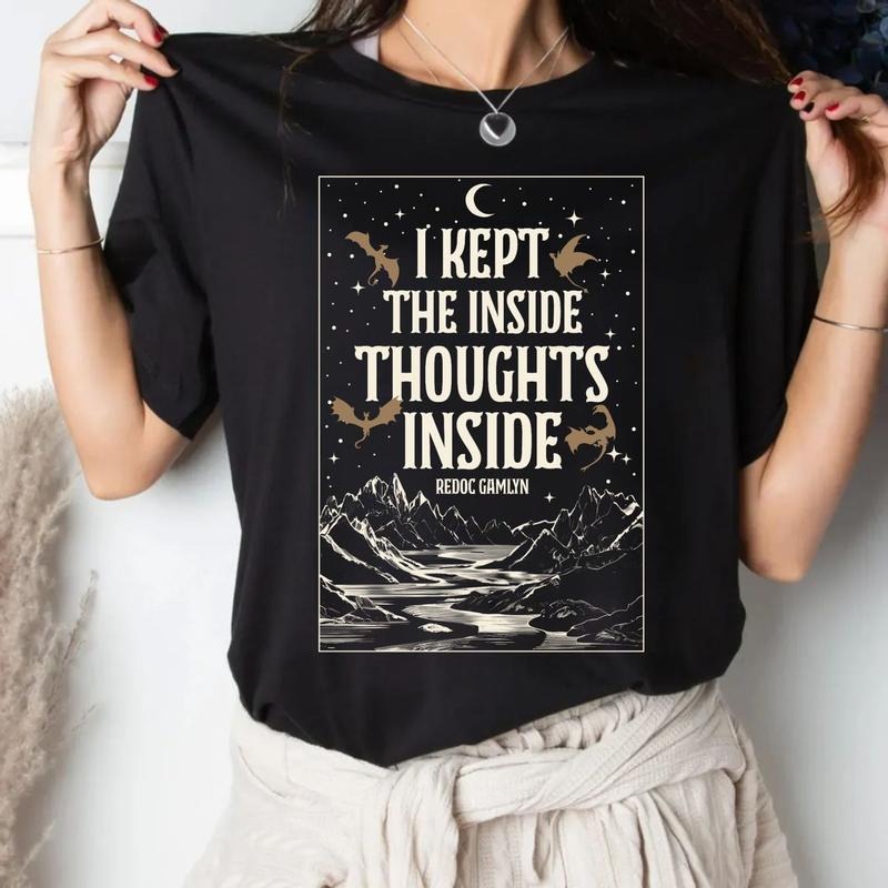 I Kept The Inside Thoughts Inside Shirt, Basgiath War College, Fourth Wing Shirt, Onyx Storm Shirt, Quest Squad, Dragon Rider Unisex Tee