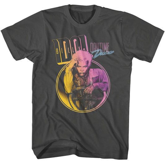 Billy Idol - Daytime Drama Gradient - American Classics - Solid Gray Adult Short Sleeve T-Shirt