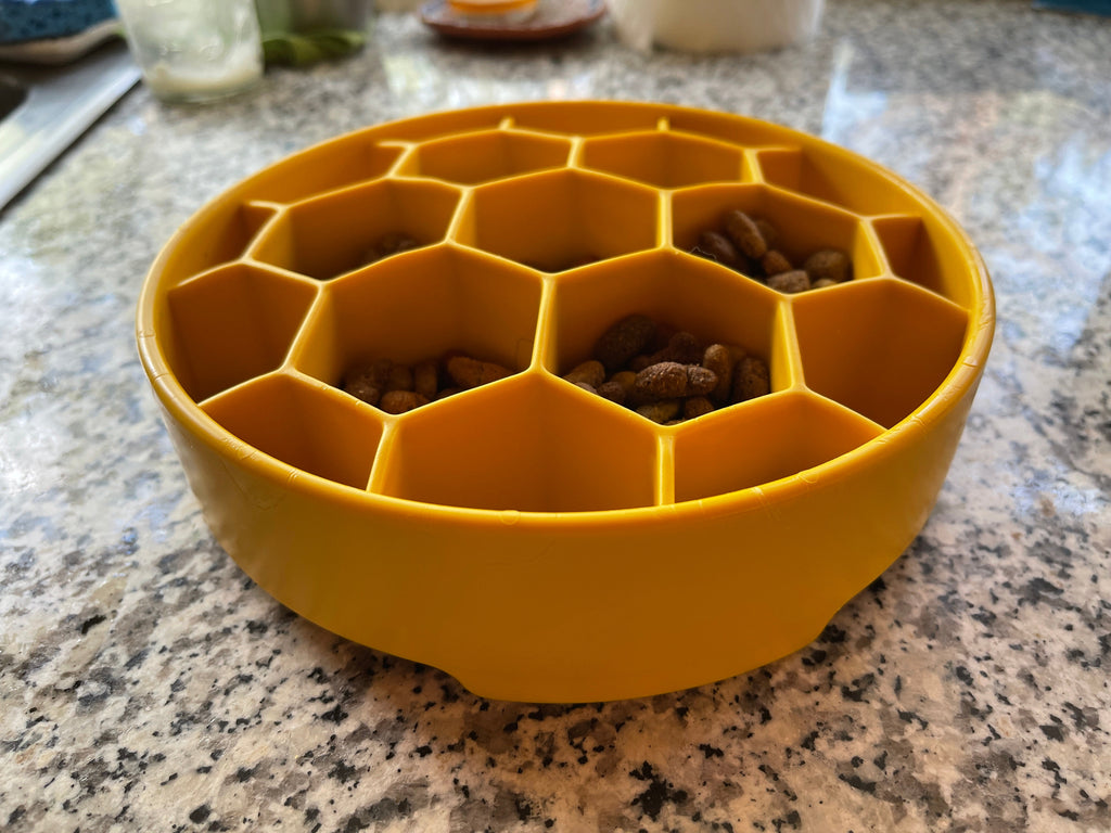 Honeycomb eBowl Deep Slow Feeder Dog Bowl for Enrichment | USA Made