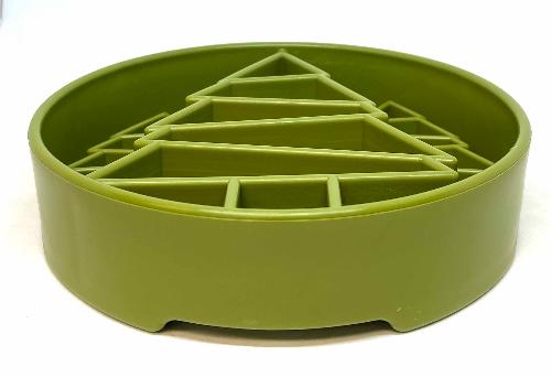 Pine Tree Christmas eBowl Deep Slow Feeder Dog Bowl for Enrichment | USA Made