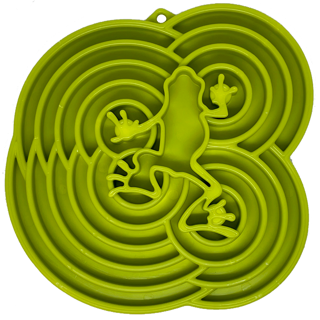 Water Frog eTray - Shallow Slow Feeder Dog Bowl for Enrichment | USA Made