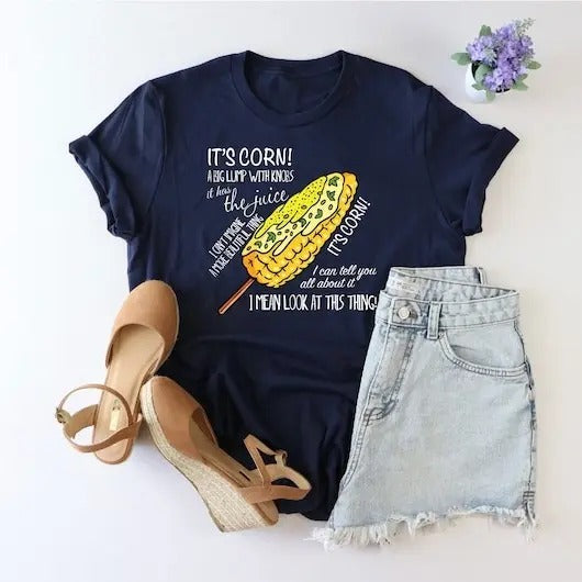 It's Corn Shirt, Corn Meme Shirt, It Has The Juice Tshirt, Sarcastic Shirt, Girl Corn Maze, Maize Maze Casual Cotton Fabric Jersey Sleeve Top