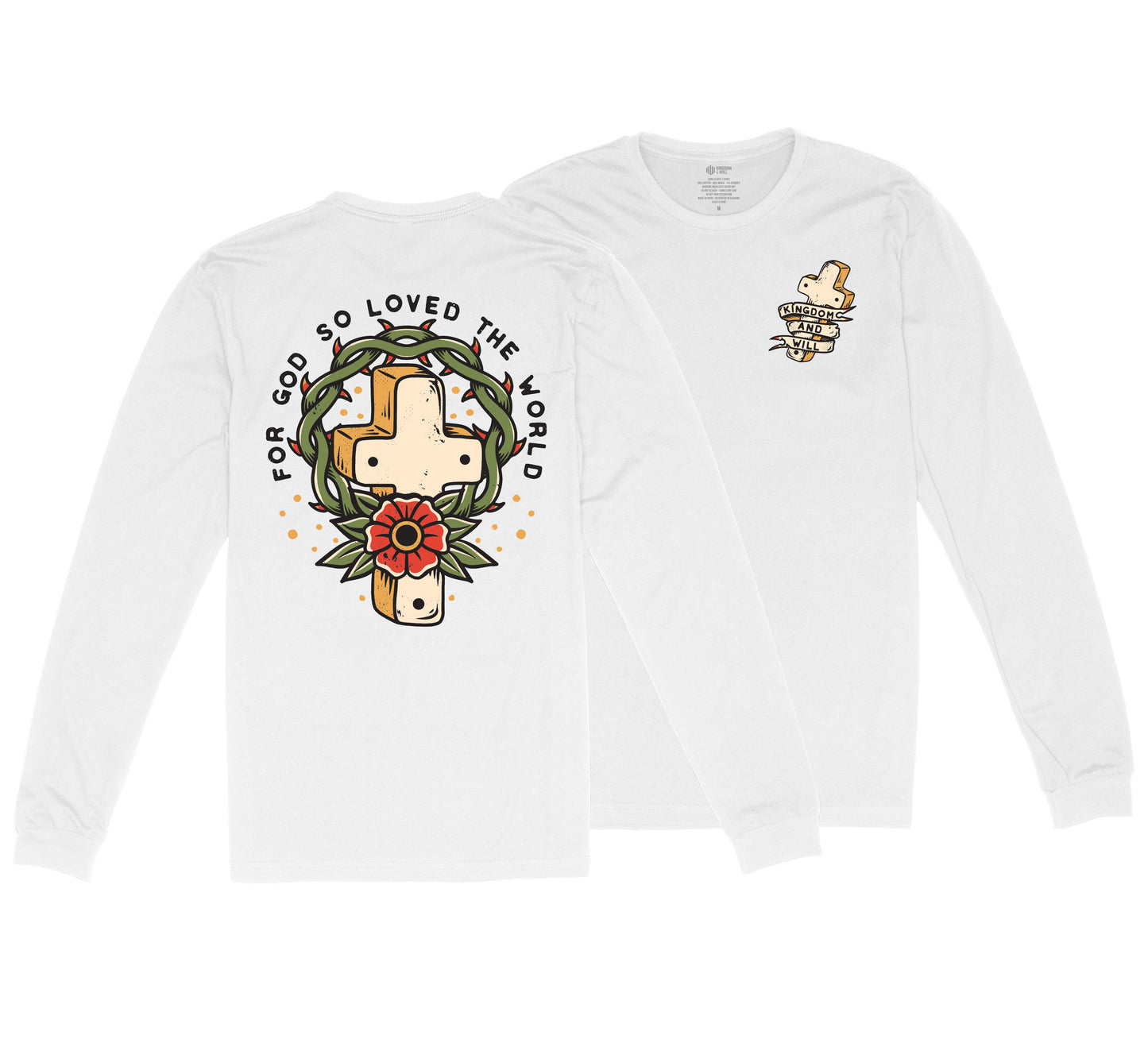 John 3:16 Long Sleeve T-Shirt (White)