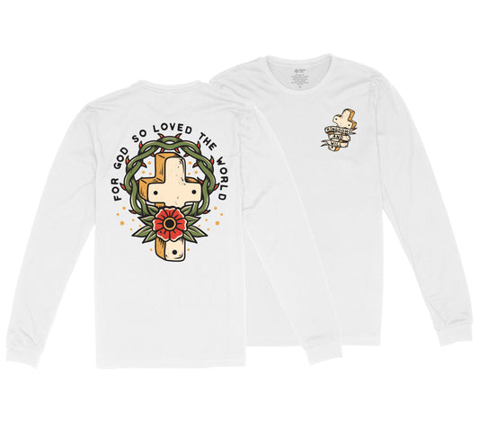 John 3:16 Long Sleeve T-Shirt (White)