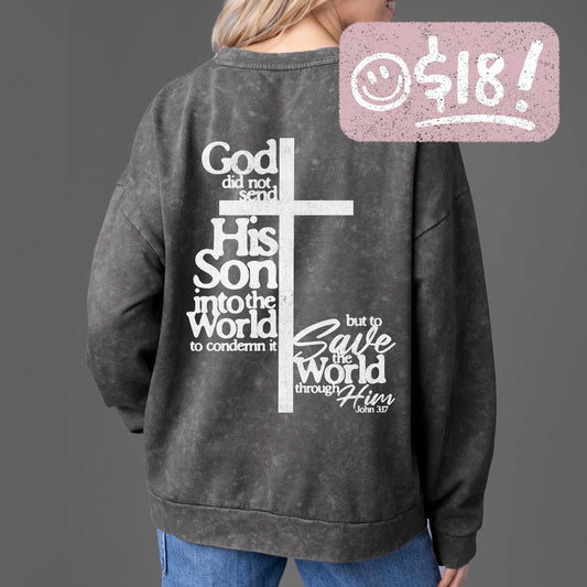 GLO - John 3:17 Crewneck Sweatshirt - Jerusalem Mud - Vintage Wash - 18