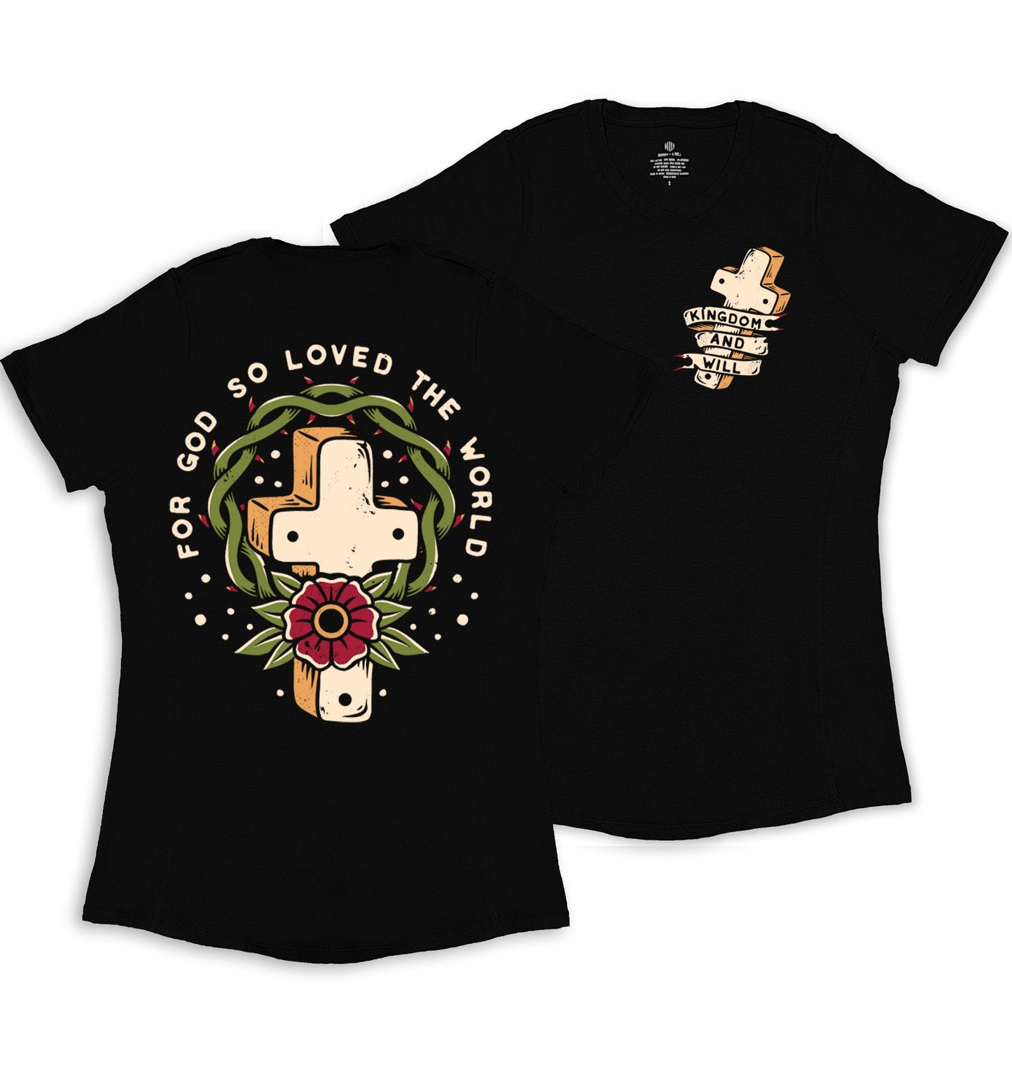 John 3:16 Ladies' T-Shirt (Black)