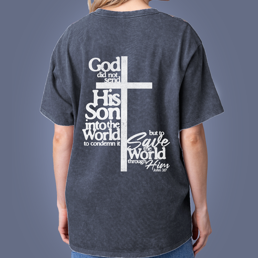 GLO - John 3:17 Tee - Navy - Vintage Wash - 0