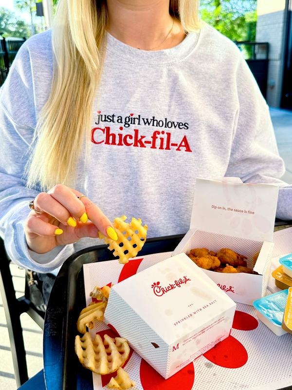 'Just A Girl Who Loves Chick-fil-A' Crewneck Sweatshirt