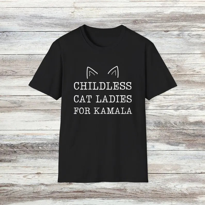 Kamala Harris Shirt Childless Cat Ladies for Kamala | Harris 47 | Funny Pro Kamala T-Shirt