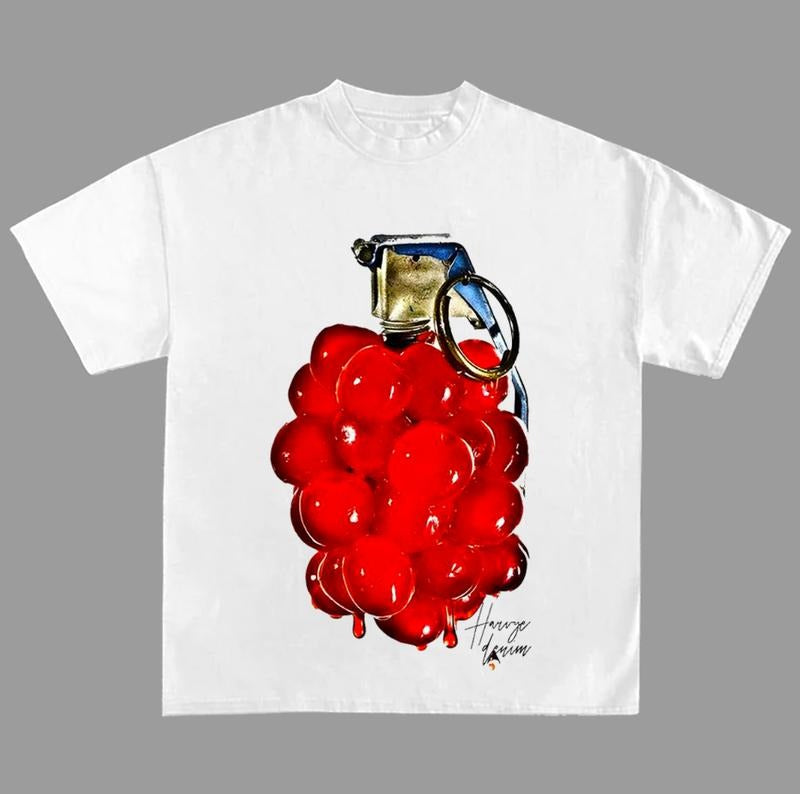 King of Grapes Fashion Y2k Streetwear T Shirt Cotton Streetwear