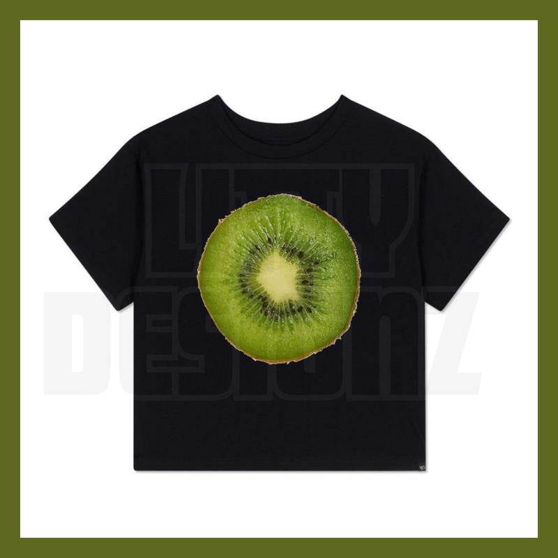 Kiwi Girl Cropped Comfort Colors Tee - Vintage Y2K Kiwi Fruit T Shirt