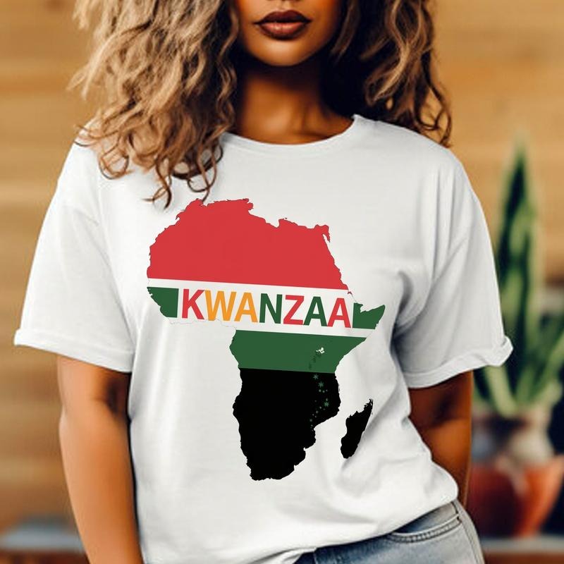 Kwanzaa Africa Map Unisex Shirt, Kwanzaa Shirt, Holiday Shirt, Happy Kwanzaa Tee, African American Holiday Shirts
