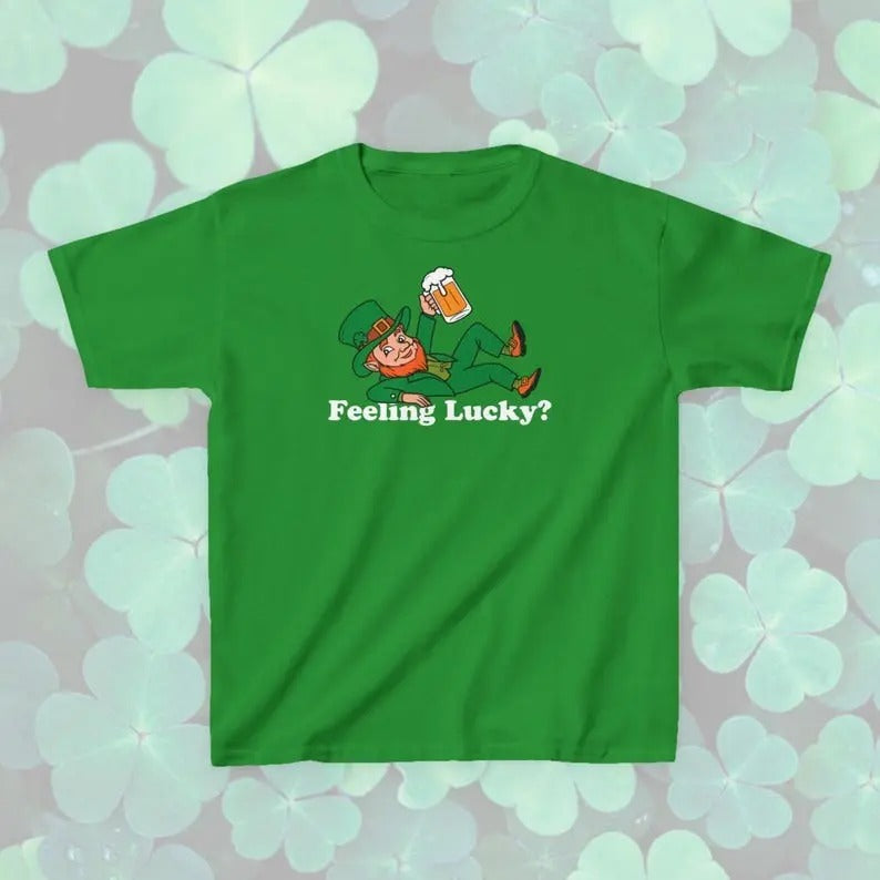 Leprechaun Baby Tee, St Patrick's Day Feeling Lucky Baby Tee, Luck of the Irish Trendy Retro Baby Tee, St Paddy's Day Y2K Baby Tee