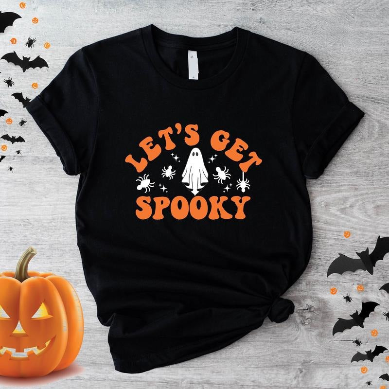 Let's Get Spooky T-Shirt, Funny Matching Halloween Party Tee, Spooky Season Shirt, Unisex Ghouls Tee.