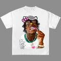 Lil Uziii Grey Kitty Rap Tee Shirt Cute Y2k Shirt Top Womenswear