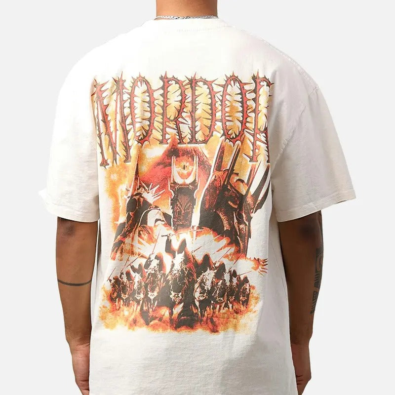 Lord Of The Rings Mordor Vintage T-Shirt Trending Movie Shirt Menswear Womenswear Streetwear Movie Fans Graphic Casual Clothing Crewneck Cotton