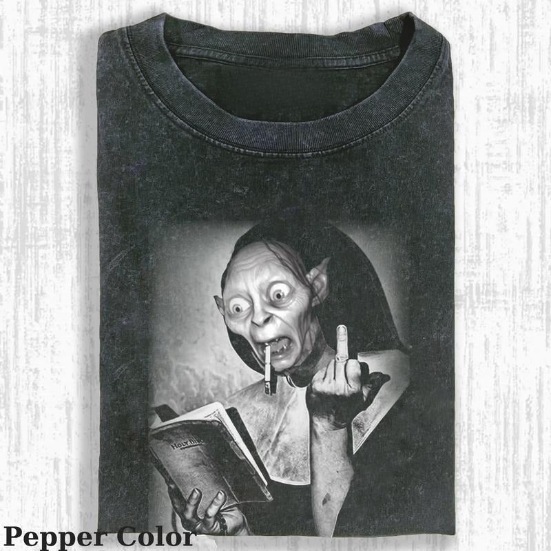 Lord of the Rings Vintage Tee, Gollum Read Book T-Shirt, Meme Cringe Funny Dumb Shirts, Unisex Movie Shirt Menswear Womenswear Streetwear