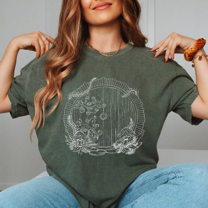 Lord of the Rings shirt LOTR tshirt The Shire shirt LOTR Tee Bookish shirt round door fairy door Frodo Baggins Tolkien  shirt Fit Womenswear Unisex Tee