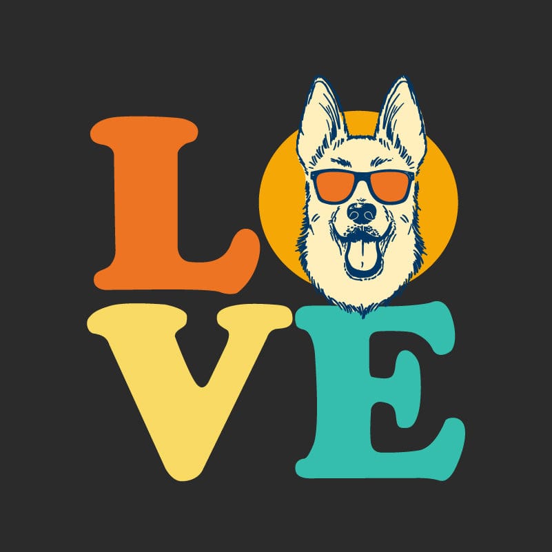 Dog Love (Shepherd) - Classic Long-Sleeve T-Shirt