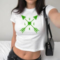 Luck Graphic Baby Tee, Arrow Shirt, St. Patrick's Day Baby Tee, St. Patrick's Day Baby Tee For Women , Y2K 2000's Style