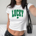 Lucky , St Patrick's Day , Retro St Patrick's, Clover , Lucky Shamrock , St Patrick's Day Baby Tee, Y2K 2000's Style, Streetwear Style