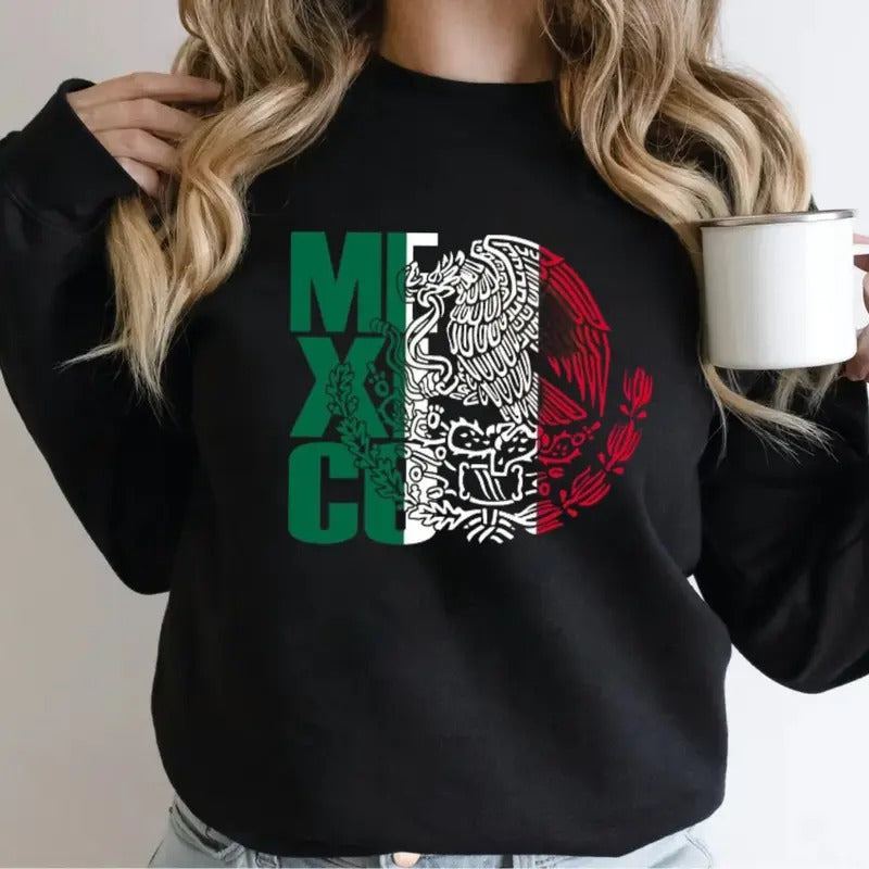 Mexico Sweatshirt, September 16th Sweatshirt, Mexican Independence Day Sweatshirt, Mexican Fiesta, Unisex Long Sleeve Crewneck Shirtstyle{n002}2
