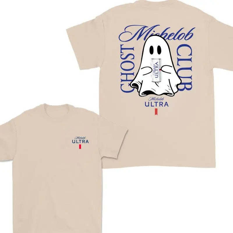 Michelob Ultra Cute Boo Ghost Halloween Double Sided T-shirt, Michelob Ultra Halloween Shirt For Men And Women, Halloween Cute Ghost Trendy Shirt