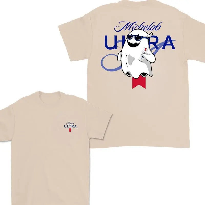 Michelob Ultra Ghost Halloween Double Sided T-shirt , Michelob Ultra SHirt For Men And Women, Halloween Trendy Shirt
