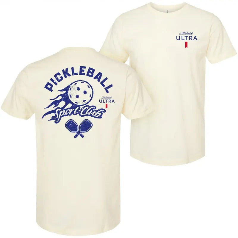 Michelob Ultra Pickleball Sport Club Front and Back Print T-Shirt