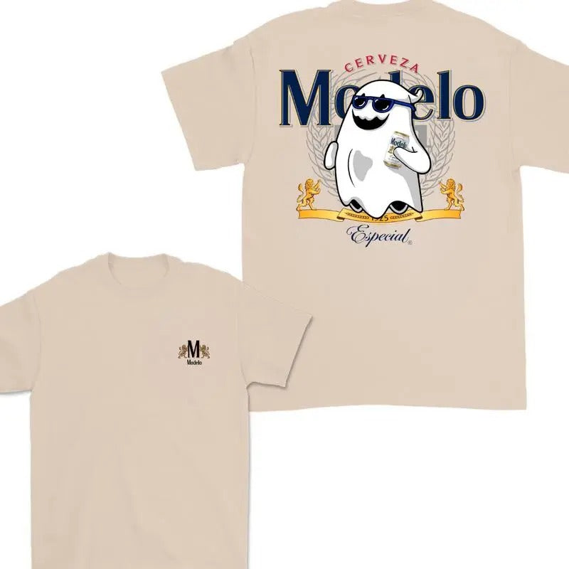 Modelo Ghost Halloween Double Sided T-shirt , Modelo Shirt For Men And Women, Halloween Trendy Shirt