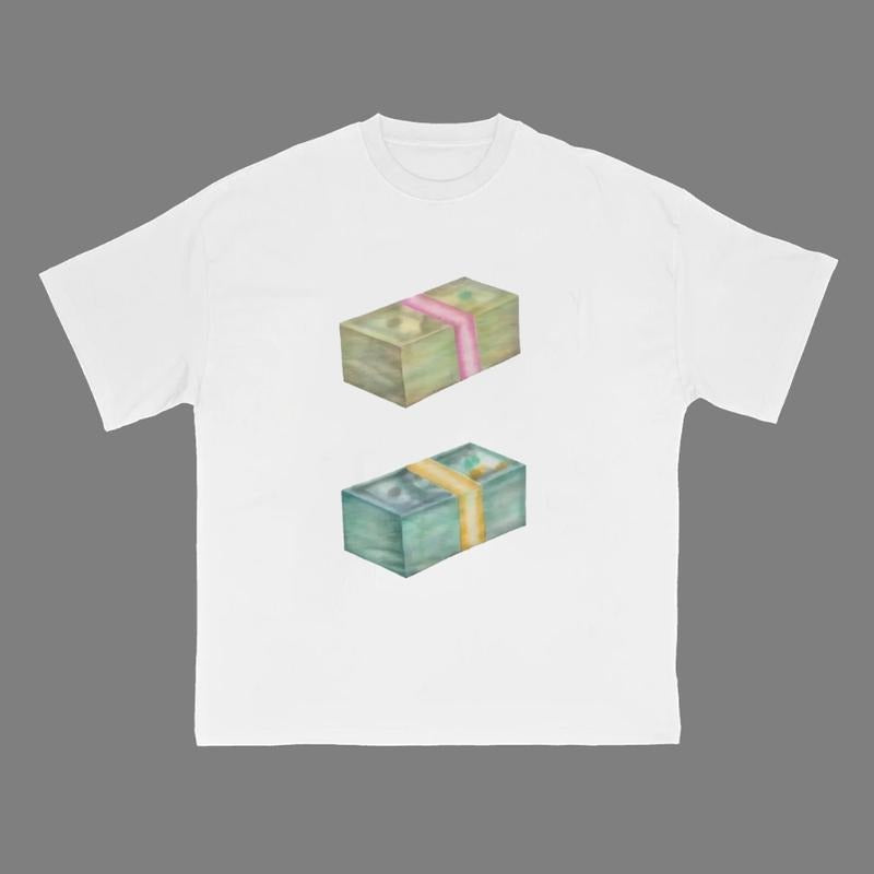 Money Tee Shirt Cotton Streetwear Fashion Y2K Crew Neck Short Sleeve