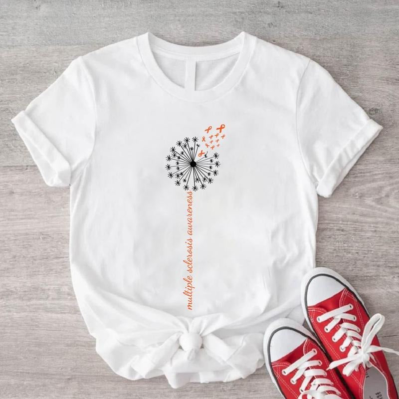 Multiple Sclerosis Awareness Shirt, Orange Ribbon T-shirt, World MS Day Warrior Tee, MS Fighter Gift Shirt, Support Squad Tee.