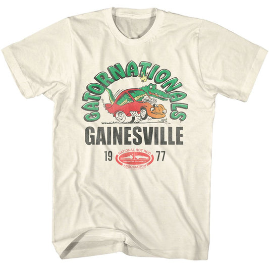 NHRA - Gator Nationals 77 - American Classics - Solid Off-White Adult Short Sleeve T-Shirt