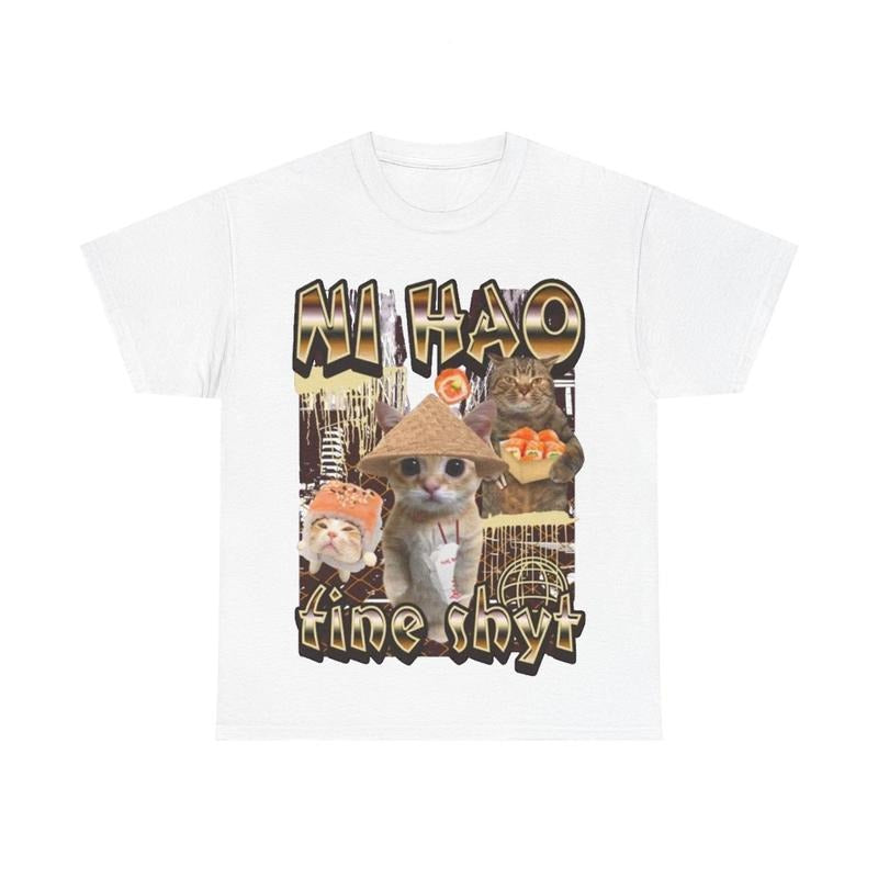 Ni hao fine shyt funny brainrot gen z meme  T-shirt
