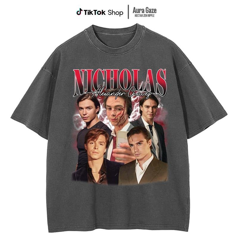 Nicholas Chavez Comfort Colors T-shirt, Unisex  Celebrity Tops For Men- For Women, Y2K 90s Retro Movies Bootleg Tshirt, Soft Fit Cotton Top Womenswear