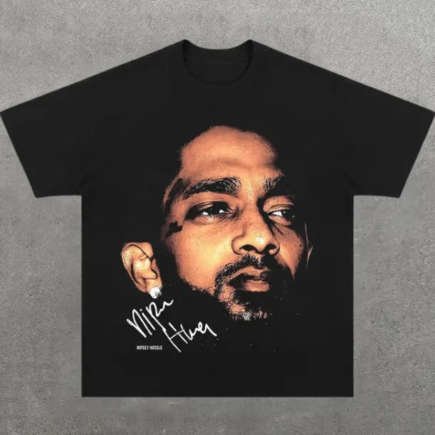 Nipsey Hussle Big Head T-Shirt, Music Rap Tee, Pop, Hip Hop, R&B, Y2k, Unisex T-Shirt, Gift For Men Women Womenswear Menswear Top Streetwear